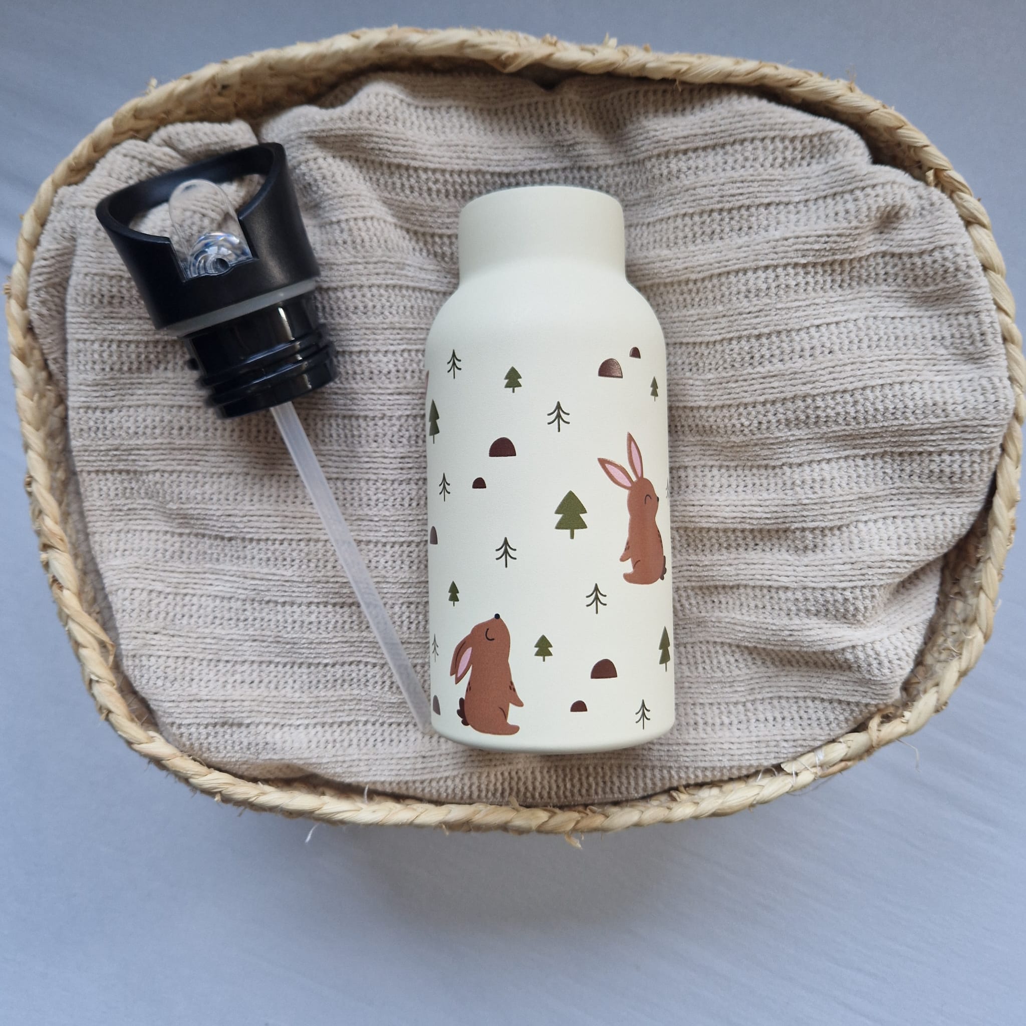 Kinder Trinkflasche 350ml mit Namen - Hase – Bild 3