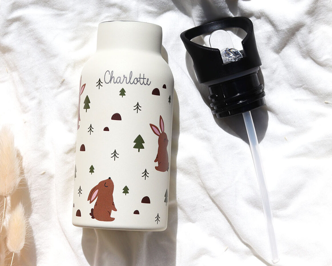 Kindertrinkflasche 350ml mit Namen Hase