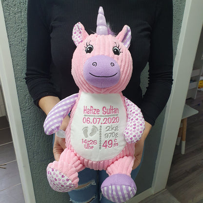 Kuscheltier mit Namen-Einhorn Rosa