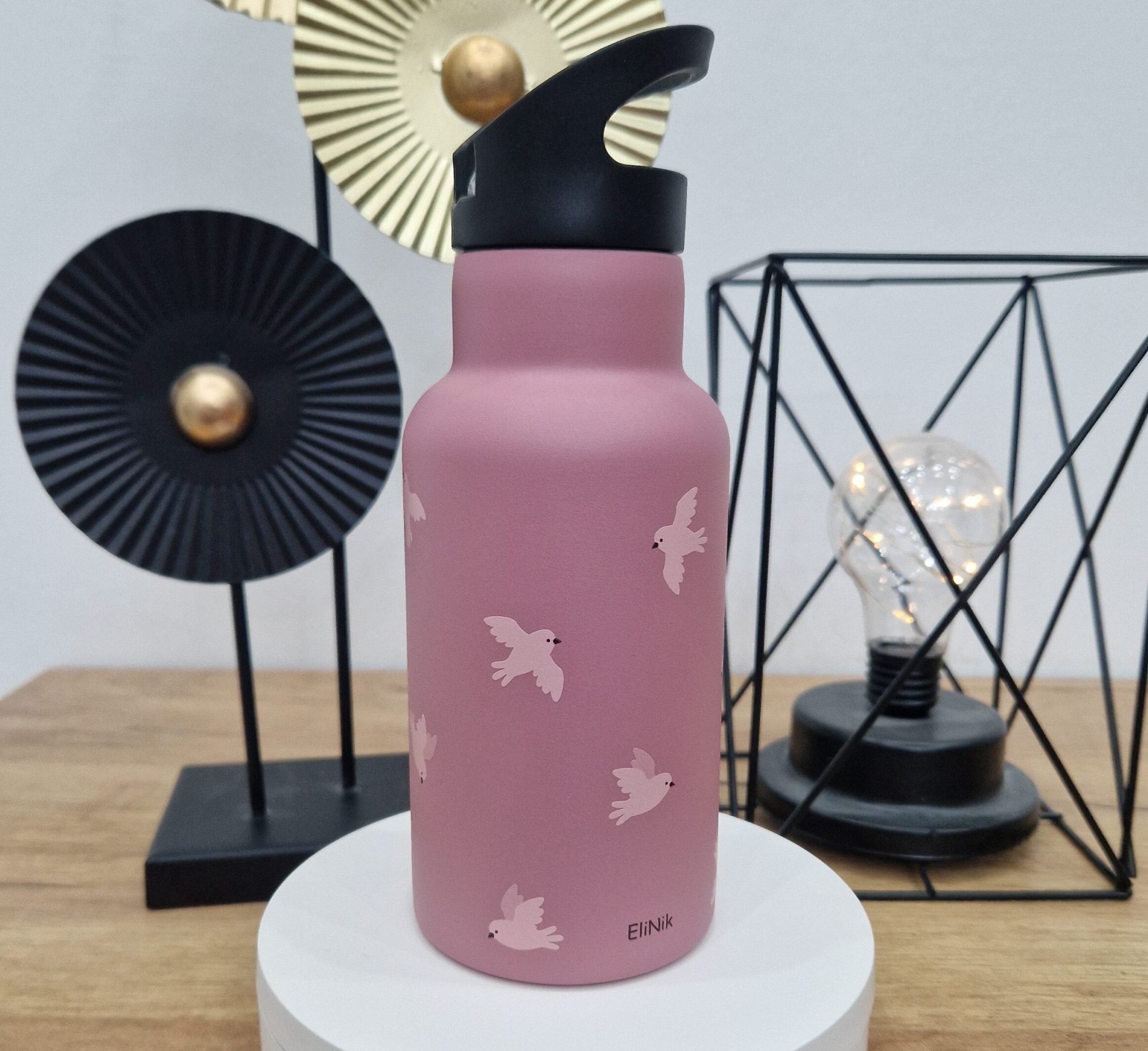 Kinder Trinkflasche mit Namen 350ml Edelstahl- Vogel