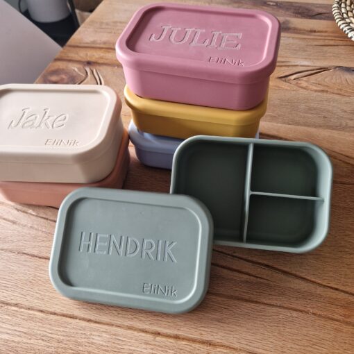 Silikon Brotdose mit Namen Grün