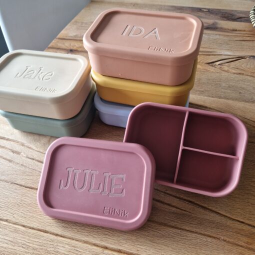 Silikon Brotdose mit Namen Rosa