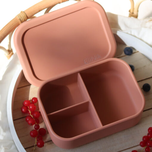 Silikon Brotdose Lunchbox mit Name - Lachs – Bild 3
